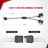 Nilight 4 Way Flat Trailer Y-Splitter Adapter Extension Harness, view 6