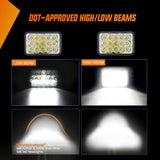 Nilight 4x6 Inch LED Headlights 45W Hi/Lo Sealed Beam Rectangular Headlight Replacement H4651 H4652 H4656 H4666 H6545 Compatible with Chevy Kenworth Peterbil Ford Freightliner Oldsmobile(Silver, 4PCS), view 3