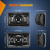 Nilight 4x6Inch LED Hi/Lo Sealed Beam Headlights 60W H4651 H4652 H4656 H4666 H6545 Black 4Pcs, view 2