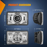Nilight 4x6Inch LED Hi/Lo Sealed Beam Headlights 60W H4651 H4652 H4656 H4666 H6545 Silver 4Pcs, view 2