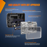 Nilight 4x6Inch LED Hi/Lo Sealed Beam Headlights 60W H4651 H4652 H4656 H4666 H6545 Silver 4Pcs, view 3