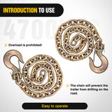 5/16Inch X 35Inch Trailer Safety Chain 2pcs Grade 70 Towing Chain with Clevis Snap Hooks 18800lbs Break Strength for Trailer, RV,and Boat Towing Visit the Nilight Store, view 6