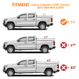 Nilight 5.2ft Soft Roll Up Truck Bed Cover for Chevy Colorado / GMC Canyon 2015 2016 2017 2018 2019 2020 2021 2022, view 3