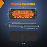 Nilight 5.5 Inch Aluminum Housing Tail Light 2 PCS 24 LED Amber Left Right Turn Signals Marker Lights Surface Mount IP67 Waterproof for 10-30V RV Camper Trailer Truck Bus Boat, view 2