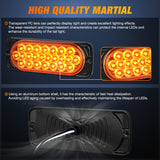 Nilight 5.5 Inch Aluminum Housing Tail Light 2 PCS 24 LED Amber Left Right Turn Signals Marker Lights Surface Mount IP67 Waterproof for 10-30V RV Camper Trailer Truck Bus Boat, view 5