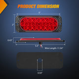 Nilight 5.5 Inch Aluminum Housing Tail Light 2 PCS 24 LED Red Running Brake Turn Signals Marker Lights Surface Mount IP67 Waterproof for 10-30V RV Camper Trailer Truck Bus Boat, view 2