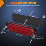 Nilight 5.5 Inch Aluminum Housing Tail Light 2 PCS 24 LED Red Running Brake Turn Signals Marker Lights Surface Mount IP67 Waterproof for 10-30V RV Camper Trailer Truck Bus Boat, view 6