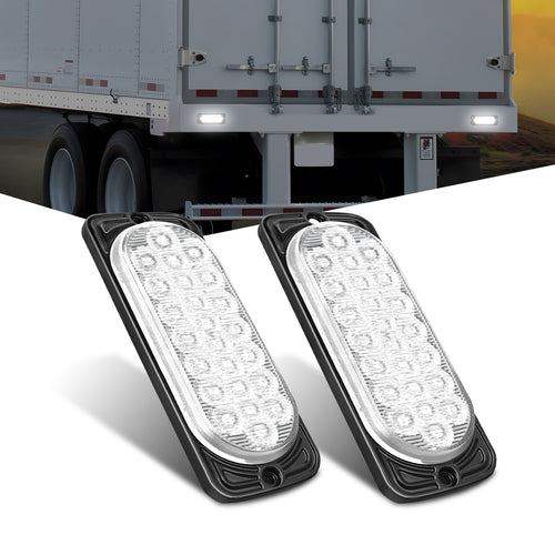Nilight 5.5 Inch Aluminum Housing Tail Light 2 PCS 24 LED White Back Up Reverse Marker Lights Surface Mount IP67 Waterproof for 10-30V RV Camper Trailer Truck Bus Boat