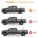 Nilight 5.5ft Soft Roll Up Truck Bed Cover for Ford F150 2009 2010 2011 2012 2013 2014, view 3