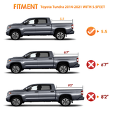 Nilight 2014 2015 2016 2017 2018 2019 2020 2021 Toyota Tundra 5.5ft Soft Roll Up Truck Tonneau Cover, view 3
