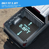 Nilight 5.8ft Rubber Short Bed For 2019 2020 2021 2022 2023 Chevy Silverado 1500/GMC Sierra 1500, view 2