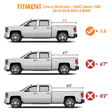 Nilight 5.8ft Truck Bed Cover for Chevy Silverado 1500 / GMC Sierra1500 2014 2015 2016 2017 2018, view 3
