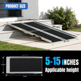 Nilight 5 Feet Portable Wheelchair Ramp with Quick-Lock Non-Skid Aluminum | Handicap Ramps with Handle Folding Threshold Ramp for Home Steps, Stairs, Doorways, Scooter, Porch, Cart 800LBS Capacity, view 2