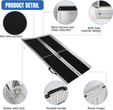 Nilight 5 Feet Portable Wheelchair Ramp with Quick-Lock Non-Skid Aluminum | Handicap Ramps with Handle Folding Threshold Ramp for Home Steps, Stairs, Doorways, Scooter, Porch, Cart 800LBS Capacity, view 3