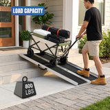 Nilight 5 Feet Portable Wheelchair Ramp with Quick-Lock Non-Skid Aluminum | Handicap Ramps with Handle Folding Threshold Ramp for Home Steps, Stairs, Doorways, Scooter, Porch, Cart 800LBS Capacity, view 5
