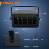 Nilight 5 Gang Rocker Switch Box 5 Holes Panel Detachable Installation Housing Waterproof Aluminum Rotatable Mount Bracket 12V 24V DIY Toggle Switches Voltmeter USB Socket for Boats Cars RVs Trucks, view 2