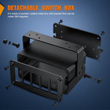 Nilight 5 Gang Rocker Switch Box 5 Holes Panel Detachable Installation Housing Waterproof Aluminum Rotatable Mount Bracket 12V 24V DIY Toggle Switches Voltmeter USB Socket for Boats Cars RVs Trucks, view 3