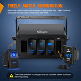 Nilight 5 Gang Rocker Switch Box 5 Holes Panel Detachable Installation Housing Waterproof Aluminum Rotatable Mount Bracket 12V 24V DIY Toggle Switches Voltmeter USB Socket for Boats Cars RVs Trucks, view 4