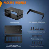 Nilight 5 Gang Rocker Switch Box 5 Holes Panel Detachable Installation Housing Waterproof Aluminum Rotatable Mount Bracket 12V 24V DIY Toggle Switches Voltmeter USB Socket for Boats Cars RVs Trucks, view 6