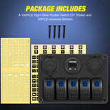 Nilight 5 Gang Rocker Switch Panel Pre-Wired Aluminum with PD Type C and USB Cigarette Lighter Socket Voltmeter 12V 24V ON Off Toggle Switches for Car Trucks Boats RVs, view 4