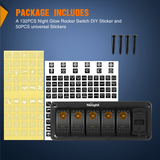 Nilight 5 Gang Switch Panel With QC3.0 & PD Charger And Voltmerter with Orange Backlit, view 6