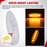 Nilight 5 Inch Amber Cab Marker Light Clear Lens Fits Freightliner Cascadia | Top Roof Marker Light 12LED IP67 Waterproof 12V Hardwired ,2008-2019 Replacement Fits Most Semi Trucks, 5 Pack, view 3