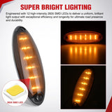 Nilight 5 Inch Amber Cab Marker Light Smoked Lens Fits Freightliner Cascadia | Top Roof Marker Light 12LED IP67 Waterproof 12V Hardwired ,2008-2019 Replacement Fits Most Semi Trucks, 5 Pack, view 3