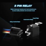 Nilight 5pcs 5Pin Relays with 5Pin Harness Sockets, view 6