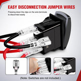 Nilight 2 PCS 5 Pin Rocker Switch Jumper Wires Set for 5Pin Toggle On/Off Rocker Switch Wiring fot Automotive Polaris Ranger RZR ATV Console Switch Install 1 Set Switch Not Included, view 3