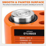 Nilight 5 Ton Hydraulic Cylinder Jack Porta Power Ram, Heavy Duty Low Profile 0.24 Inch Stroke Automatically Retract Mini Jack Ram Single Acting Lifting Cylinders Small Porta Power Attachments, Orange, view 3