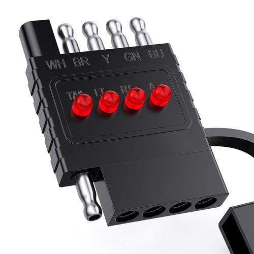 Nilight 5 Way Flat LED Indicator Trailer Tester for Turn Signal Tail & Reverse Lights