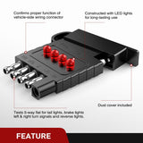 Nilight 5 Way Flat LED Indicator Trailer Tester for Turn Signal Tail & Reverse Lights, view 4