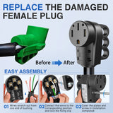 Nilight 50 Amp RV Female Replacement Plug 125/250 Volt Heavy Duty Receptacle with Handle ETL Listed NEMA 14-50R for Camper Caravan Motorhome Van Trailer, view 2