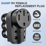 Nilight 50 Amp RV Female Replacement Plug 125/250 Volt Heavy Duty Receptacle with Handle ETL Listed NEMA 14-50R for Camper Caravan Motorhome Van Trailer, view 4