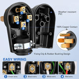 Nilight 50 Amp RV Male and Female Plug Set 14-50P 14-50R Receptable 125V/250V Volt Heavy Duty Electrical Camper ETL Listed for Caravan Motorhome Van Trailer, view 5