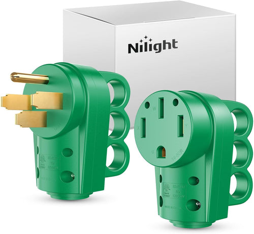 Nilight 50 Amp RV Male and Female Plug Set Heavy Duty14-50P 14-50R Receptable 125V/250V Volt ETL Listed for Electrical Camper Caravan Motorhome Van Trailer