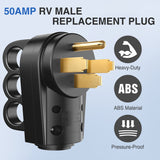 Nilight 50 Amp RV Male Replacement Plug 125/250 Volt Heavy Duty Receptacle with Handle ETL Listed NEMA 14-50P for Camper Caravan Motorhome Van Trailer, view 4