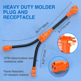Nilight 50 Amp to 15 Amp RV Y Splitter Adapter Cord 50A Male Plug to Two 15A Female 125V Household Outlet NEMA 14-50P 5-15R Pure Copper STW 10 AWG Cable for RV Camper Generato, view 3