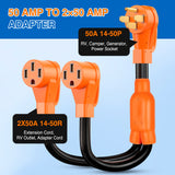 Nilight 50 Amp to 50 Amp RV Y Splitter Adapter Cord 50A Male Plug to Two 50A Female Outlet NEMA 14-50P 14-50R Pure Copper STW 10 AWG Heavy Duty Cable for RV Camper Generator, view 2