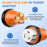 Nilight 50 Amp to 50Amp RV Power Adapter 125/250 Volt Twist Locking Connector 14-50P to SS2-50R 50A Male Plug to 50A Female Receptacle for RVs Generator Camper Caravan Shore Power Converter, view 3