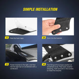 Nilight 50 Inch Curved Light Bar Bracket at Upper Windshield Roof Cab for 1999-2006 Chevy Silverado Suburban Avalanche Tahoe & GMC Yukon Sierra (Pair), view 2