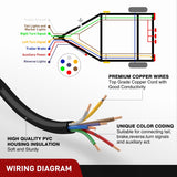 Nilight 50 Feet 7 Way Trailer Extension Cable Traditional SAE 14 Gauge 7 Conductor 100% Pure Copper Wire Insulated Heavy Duty Cord Weatherproof for 7 Pin Blade RV Automotive, view 4