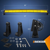 Nilight 50 Inch LED Light Bar 384 LED Chips Yellow Beam Curved Triple Row Fog Light Spot Flood Combo High Power LED Driving Lights Off Road Lights for Trucks SUV UTV ATV Truck Van 4x4 Boat, view 2