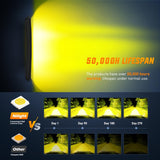 Nilight 50 Inch LED Light Bar 384 LED Chips Yellow Beam Curved Triple Row Fog Light Spot Flood Combo High Power LED Driving Lights Off Road Lights for Trucks SUV UTV ATV Truck Van 4x4 Boat, view 4