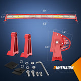 Nilight 50 Inch Triple Row Red Shell Spot Flood Led Light Bar | 12AWG Wire 5Pin Switch (25% OFF Final Checkout), view 6