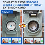 Nilight 50A 25FT Generator Extension Cord and Power Inlet Box 125/250V Heavy Duty 6/3+8/1 Gauge STW ETL Listed NEMA 14-50P/SS2-50R Twist Lock Connector for RV Outdoor Use, view 2