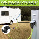 Nilight 50Amp 100FT RV EV Extension Cord Bright Green100FT 50 Amp RV Extension Cord 250V Heavy Duty 6/3+8/1 Gauge Pure Copper STW Wire UL ETL Listed 4 Prong 14-50P 14-50R Weatherproof Suit for EV Trailer Campers Bright Green, view 2