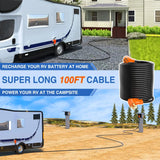 Nilight 50 Amp 100FT RV EV Extension Cord 250V Heavy Duty 6/3+8/1 Gauge Pure Copper STW Wire UL ETL Listed 4 Prong Nema14-50P 14-50R 50F/50M Cable Suit for RVs EVs Trailer Campers, view 2