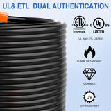 Nilight 50 Amp 100FT RV EV Extension Cord 250V Heavy Duty 6/3+8/1 Gauge Pure Copper STW Wire UL ETL Listed 4 Prong Nema14-50P 14-50R 50F/50M Cable Suit for RVs EVs Trailer Campers, view 5