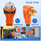 Nilight 50 Amp 15FT Generator Extension Cord 250V 12500Watt Heavy Duty 6/3+8/1 Gauge Pure Copper STW Wire UL Listed 4 Prong 14-50P SS2-50R&CS6364 Twist Lock for RV Camper Outdoor Use, view 2